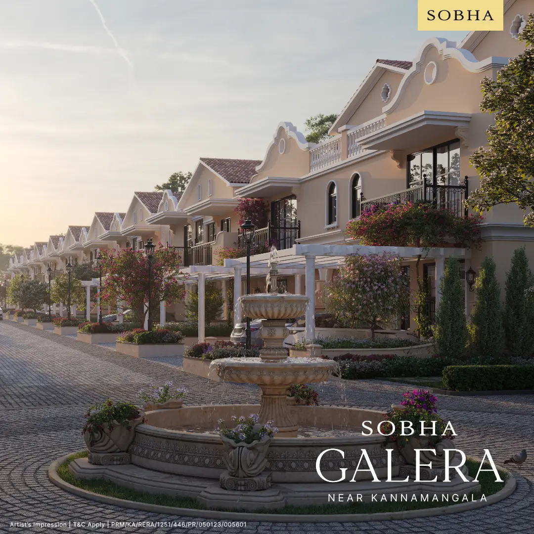 4 BHK duplex villa courtyard at Sobha Galera