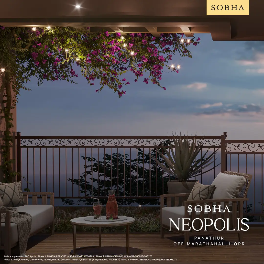 3 BHK apartment interior at Sobha Neopolis