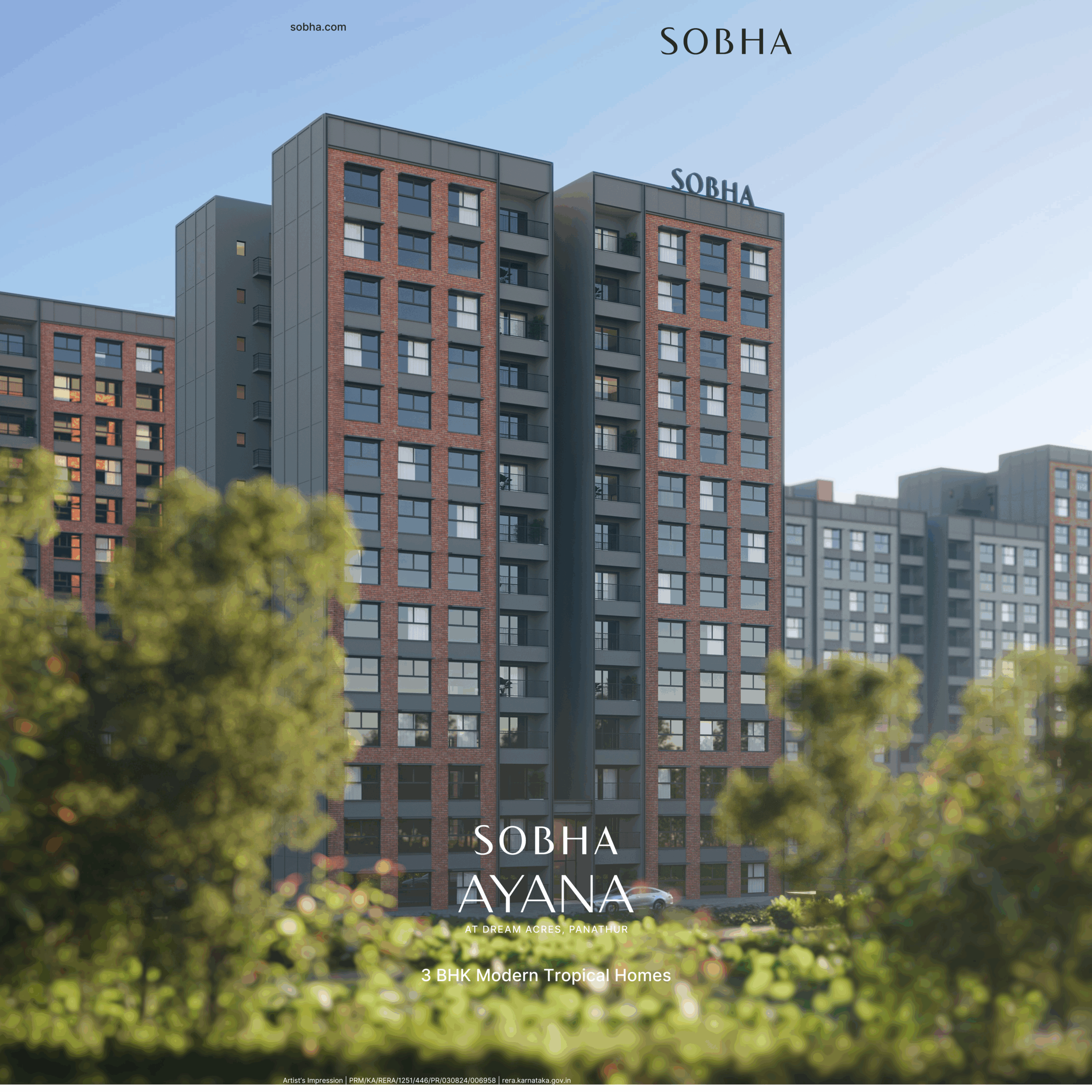 Sobha Ayana tropical-themed apartment exterior